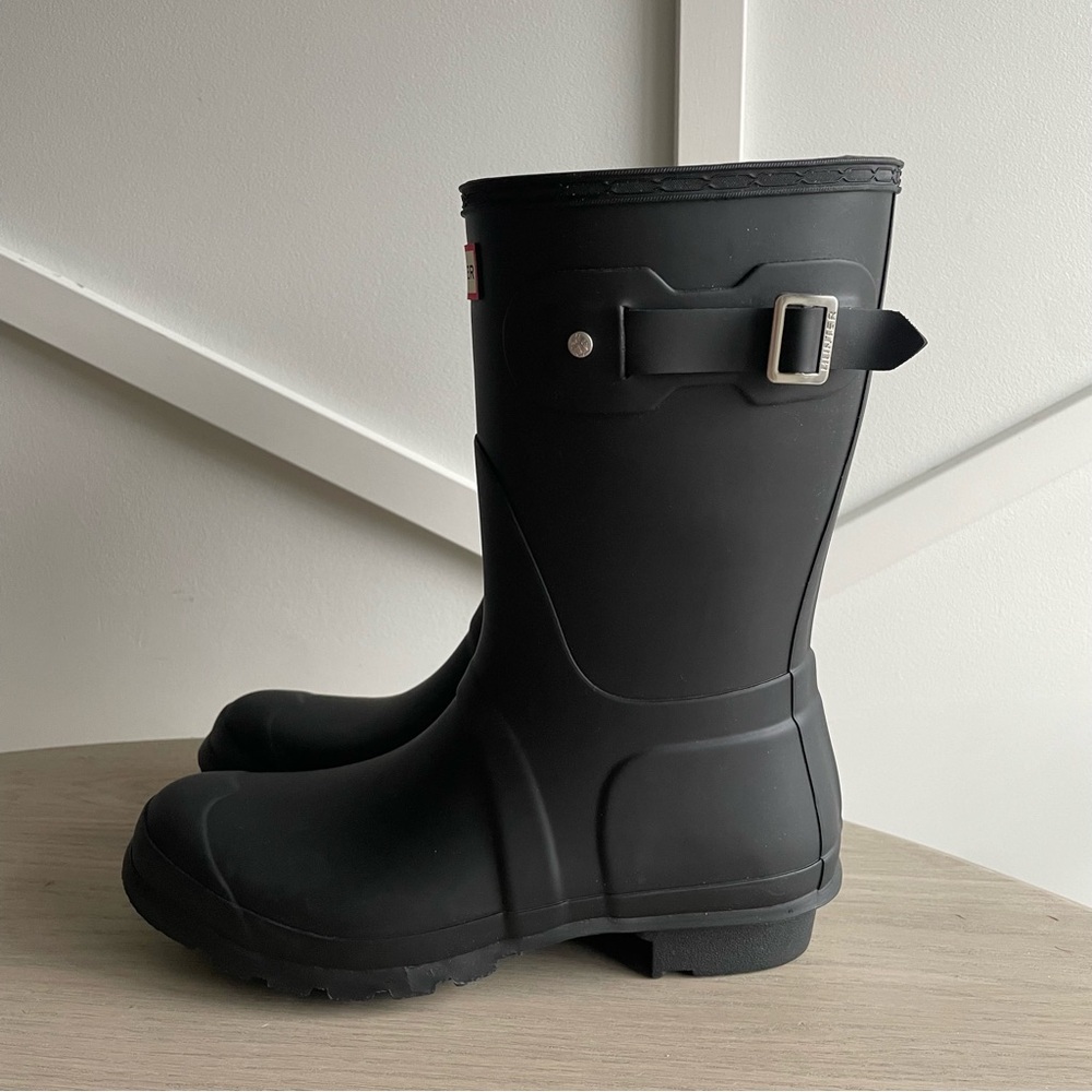 Hunter Women Original Short  - Black Rubber Rain Boots size 9 - Picture 7 of 11